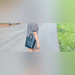 Mansur Gavriel Mini Leather Tote (Blue)